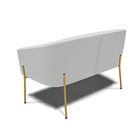 Sofá Namoradeira E Poltrona Pé De Ferro Dourado Stella Linho