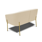 Sofá Namoradeira E Poltrona Pé De Ferro Dourado Stella Linho