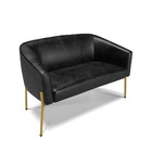 Sofá Namoradeira E Poltrona Pé De Ferro Dourado Stella Sintét