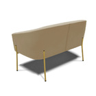 Sofá Namoradeira E Poltrona Pé De Ferro Dourado Stella Suede