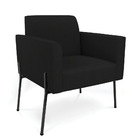 Sofá Namoradeira E Poltrona Pé De Ferro Preto Marisa Linho -