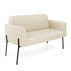 Sofá Namoradeira E Poltrona Pé De Ferro Preto Marisa Linho -