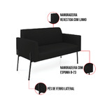 Sofá Namoradeira E Poltrona Pé De Ferro Preto Marisa Linho Pr