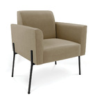 Sofá Namoradeira E Poltrona Pé De Ferro Preto Marisa Suede -