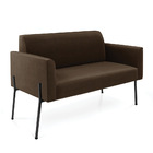 Sofá Namoradeira E Poltrona Pé De Ferro Preto Marisa Suede Ma