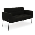 Sofá Namoradeira E Poltrona Pé De Ferro Preto Para Sala Elisa