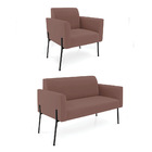 Sofá Namoradeira E Poltrona Pé De Ferro Preto Salão Marisa Ve