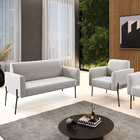 Sofá Namoradeira E Poltrona Pé De Ferro Preto Salão Marisa Ve