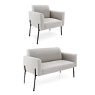 Sofá Namoradeira E Poltrona Pé De Ferro Preto Salão Marisa Ve