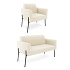 Sofá Namoradeira E Poltrona Pé De Ferro Preto Salão Marisa Ve