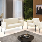 Sofá Namoradeira E Poltrona Pé De Ferro Preto Salão Marisa Ve