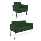 Sofá Namoradeira E Poltrona Pé De Ferro Preto Salão Marisa Ve