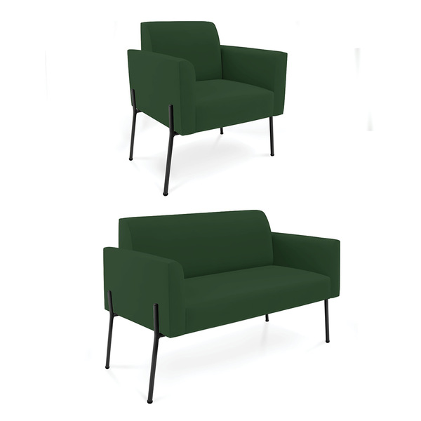 Sofá Namoradeira E Poltrona Pé De Ferro Preto Salão Marisa Ve