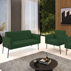 Sofá Namoradeira E Poltrona Pé De Ferro Preto Salão Marisa Ve