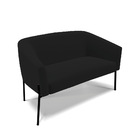 Sofá Namoradeira E Poltrona Pé De Ferro Preto Stella Linho D0