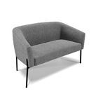 Sofá Namoradeira E Poltrona Pé De Ferro Preto Stella Linho Gr