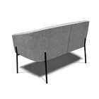 Sofá Namoradeira E Poltrona Pé De Ferro Preto Stella Linho Gr