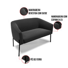 Sofá Namoradeira E Poltrona Pé De Ferro Preto Stella Suede D0