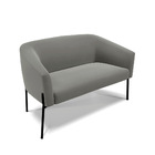 Sofá Namoradeira E Poltrona Pé De Ferro Preto Stella Suede Gr