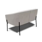 Sofá Namoradeira E Poltrona Pé De Ferro Preto Stella Veludo D