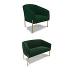 Sofá Namoradeira E Poltrona Pé Ferro Dourado Stella Bouclê D0