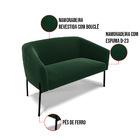 Sofá Namoradeira E Poltrona Pé Ferro Preto Stella Bouclê D03