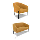 Sofá Namoradeira E Poltrona Pé Ferro Preto Stella Bouclê D03