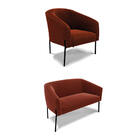 Sofá Namoradeira E Poltrona Pé Ferro Preto Stella Bouclê D03