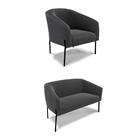 Sofá Namoradeira E Poltrona Pé Ferro Preto Stella Bouclê Graf