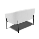 Sofá Namoradeira E Poltrona Pé Ferro Preto Stella Bouclê Off