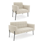 Sofá Namoradeira E Poltrona Pé Ferro Pto Elisa Bouclê D03 - D