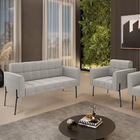 Sofá Namoradeira E Poltrona Pé Ferro Pto Elisa Bouclê D03 - D