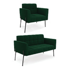 Sofá Namoradeira E Poltrona Pé Ferro Pto Elisa Bouclê D03 - D