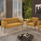 Sofá Namoradeira E Poltrona Pé Ferro Pto Elisa Bouclê D03 - D