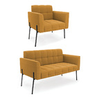 Sofá Namoradeira E Poltrona Pé Ferro Pto Elisa Bouclê D03 - D