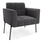 Sofá Namoradeira E Poltrona Pé Ferro Pto Elisa Bouclê Grafite