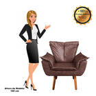 Sofá Namoradeira E Poltrona Pé Palito Castanho Opala Corano D