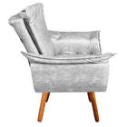 Sofá Namoradeira E Poltrona Pé Palito Castanho Opala Corano D