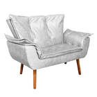 Sofá Namoradeira E Poltrona Pé Palito Castanho Opala Corano D