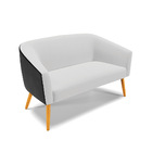 Sofá Namoradeira E Poltrona Pé Palito Castanho Stella Preto/l