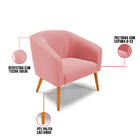 Sofá Namoradeira E Poltrona Pé Palito Castanho Stella Suede D