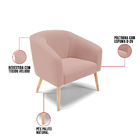 Sofá Namoradeira E Poltrona Pé Palito Natural  Stella Veludo