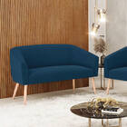 Sofá Namoradeira E Poltrona Pé Palito Natural Stella Bouclê D