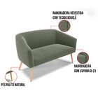 Sofá Namoradeira E Poltrona Pé Palito Natural Stella Bouclê D