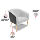 Sofá Namoradeira E Poltrona Pé Palito Natural Stella Preto/li