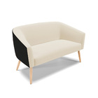 Sofá Namoradeira E Poltrona Pé Palito Natural Stella Preto/li