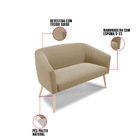 Sofá Namoradeira E Poltrona Pé Palito Natural Stella Suede D0