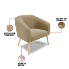 Sofá Namoradeira E Poltrona Pé Palito Natural Stella Suede D0
