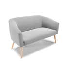 Sofá Namoradeira E Poltrona Pé Palito Natural Stella Suede D0