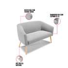 Sofá Namoradeira E Poltrona Pé Palito Natural Stella Suede D0
